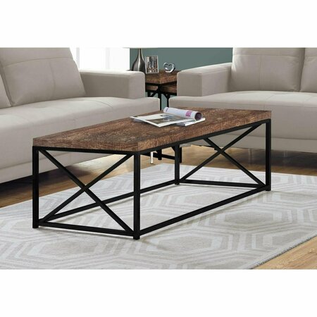 DAPHNES DINNETTE Brown Reclaimed Wood Look & Black Metal Coffee Table DA3071188